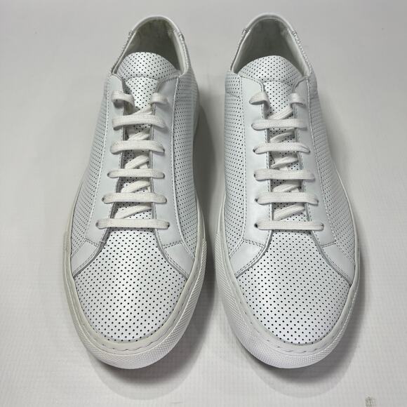 NEW COMMON PROJECTS Achilles Perforated Sneakers White Leather EU 42 US 9 Shoes - Picture 13 of 15